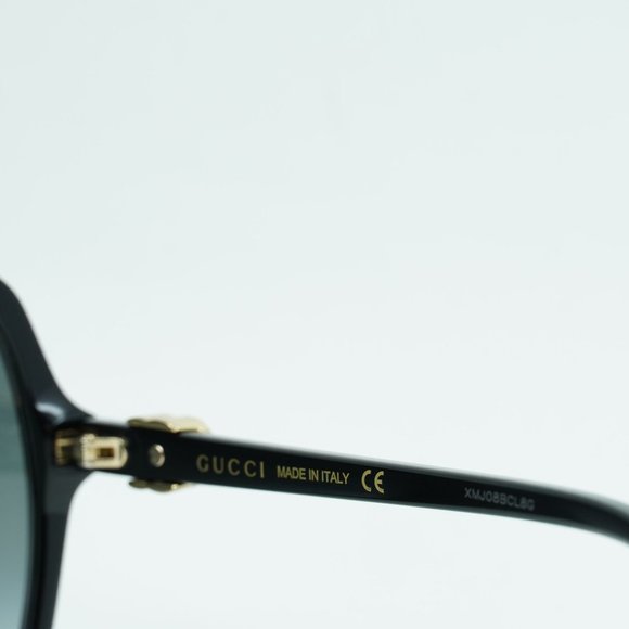 💯 NEW GUCCI GG1072SA 001 SHINY BLACK GREY GRADIENT SQUARE SUNGLASSES - Picture 6 of 11